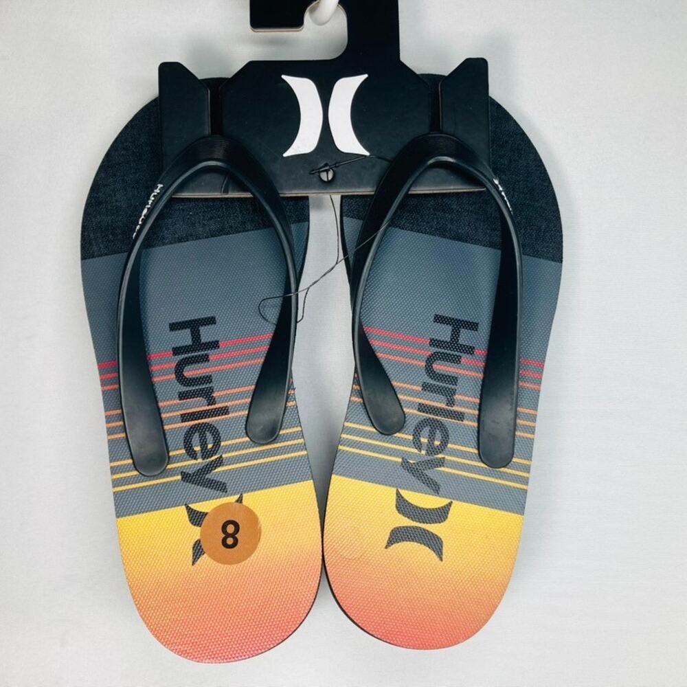 Hurley Men's Beach Flip-Flops Sandals Sunset Size 8
